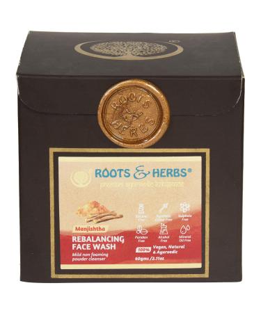 ROOTS AND HERBS Ayurvedic Face Wash Natural Treatment 100% Vegan No Paraben Manjistha Face Wash for Man and Woman Lep powder for oily skin - 2.11 oz