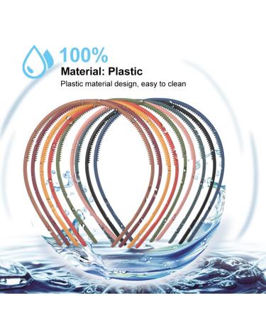 Beaupretty 9pcs Teeth Comb Headband - Colorful Plastic Hair Band for Women, Non-slip Hard Hair Hoop - Hair Accessories - Buy Online on GoSupps.com
