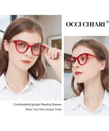 OCCI CHIARI Designer Reading Glasses for Women - Stylish Readers 1.0 to 6.0 in Red - International Shipping Available - Buy Online on GoSupps.com