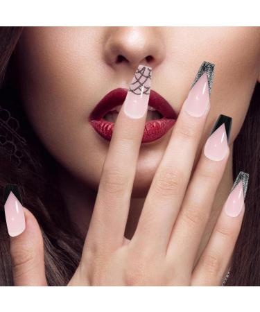 5 Pcs False Nail Press Wearable False Nails - 24 Pieces False Nails with Medium Length Designs Women Girls False Nails with Glue and Nail File Generic Tools - Buy Online on GoSupps.com