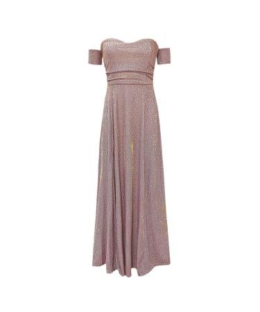Hanxiulin ladies sexy tube top dress shiny sleeveless hip bag party dress close slot dress dress dress dress winter dress long arm winter autumn elegant dress for women pink m m