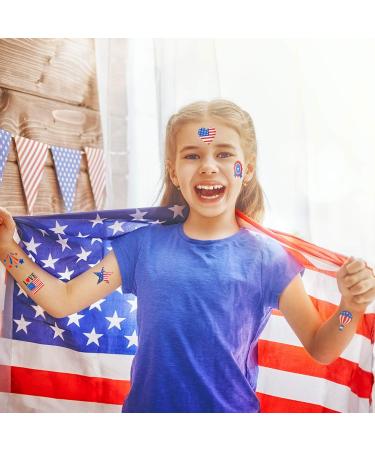 Fourth of July Temporary Tattoos - 156 Pieces Patriotic Independence Day Party Favors & Decorations - Buy Online on GoSupps.com