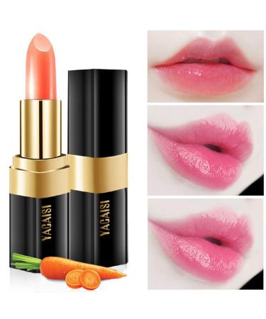 Raibaubl Color Changing Lipstick  Lip Stain Waterproof Long Lasting Nutritious Lip Balm Lips Moisturizer  Magic Temperature Color Change Lipstick For Women(Temperature Color Change -Carrot Color)