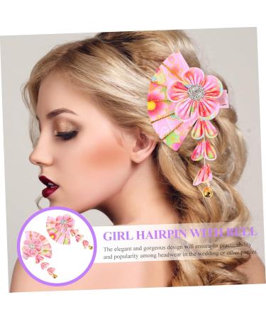 MAGICLULU 3 Pairs Hairpin Fringe Outfit Crystal Decor Hanfu Hair Hair Accessories Hair Accessories for Hair Pin Bell Hair Clamps Miss Clothing Alloy Pink Wedding - Buy Online on GoSupps.com