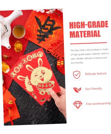 ABOOFAN 72 Pcs Year of The Rabbit Red Envelope Chinese Gifts Money Pocket Envelopes Rabbit Year Chinese Red Envelope Red Envelope for The Year of Rabbit Party Supplies Lucky Paper - Buy Online on GoSupps.com