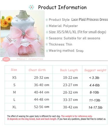 BT Bear Smally Disching Princess Dress & Tutu Rock for Small Dogs & Cats - Retro Style XL Pink Dress for Weddings & Pups Rock - Buy Online on GoSupps.com