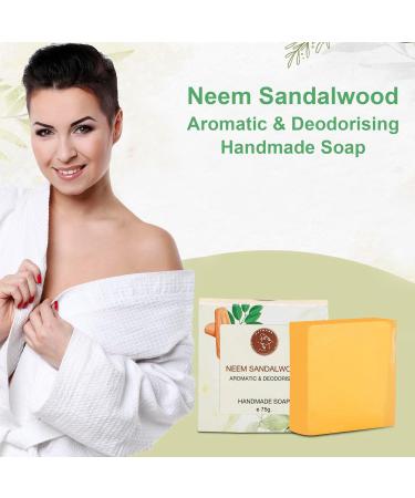 Neem Sandalwood Handmade Natural Bar Soap - Moisturizing Soap for Men & Women | 3-Pack 7.9 Oz - Buy Online on GoSupps.com