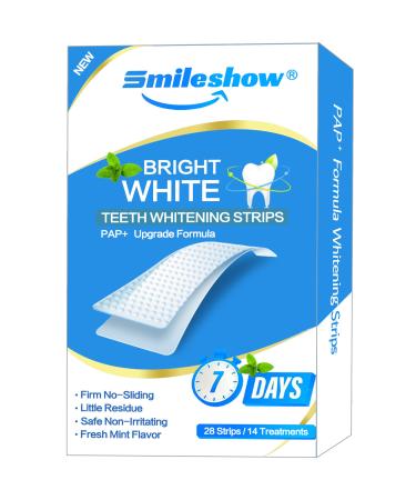 SMILESHOW Teeth Whitening Strips Pap+ Formula for Sensitive Teeth 28 Strips/14Pack New Released Promotion