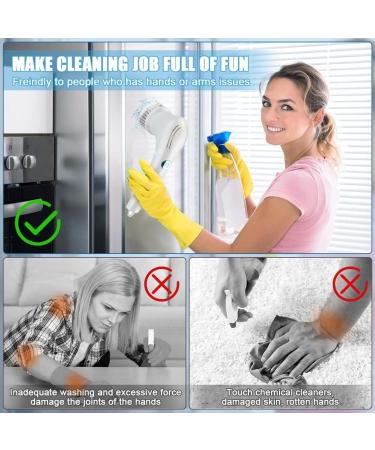 Electric Scrubber for Cleaning with 5 Changing Heads Floor Scrubbers USB Charging 360 Vibration Cleaning Scrubbing Brush Kitchen Household Multipurpose Cleaning - Buy Online on GoSupps.com
