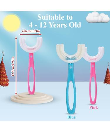 Kids U-Shaped Toothbrush with Silicone Brush Head - Soft 360 Oral Teeth Cleaning - 4 Pack Training Toothbrush Set - Buy Online on GoSupps.com