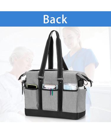 Durable Nurse Bag for Home Health Visits | Zip-Top Closure & Side Fasten Snaps | Clinical Study & Health Care | Large Gray Utility Tote - Buy Online on GoSupps.com