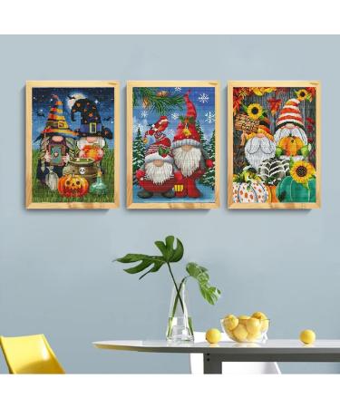 Eiazuiks Stamping Cross Stitch Kit - 4 Pack Gnome Counting for Adults - DIY Home Decor Patterns 11.8x15.7 - Buy Online on GoSupps.com