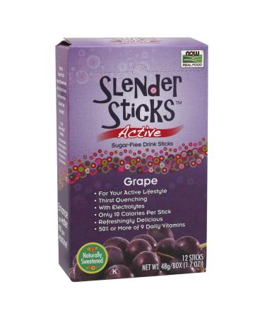 Now Foods Real Food Slender Sticks - Active Grape 12 Sticks (17 oz) | Healthy Snack - Buy Online on GoSupps.com