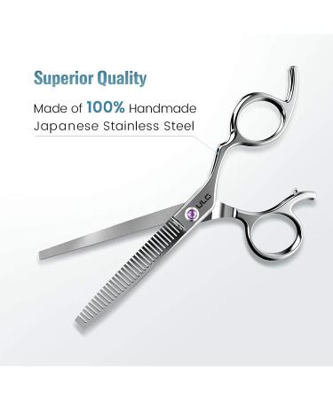 ULG 6.5 inch Hair Thinning Scissors - Professional Barber Shears for Hair Cutting and Texturizing - Japanese Stainless Steel Razor Edge Teeth Blending Scissor for Home Salon - Buy Online on GoSupps.com