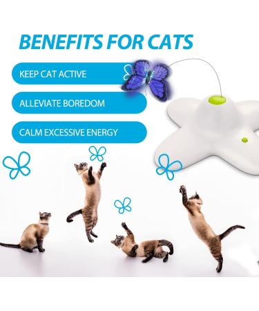 Interactive Butter-Fly Cat Toy with Rotating Flutter Bug and Replacements - For Indoor Cats by All For Paws - Buy Online on GoSupps.com
