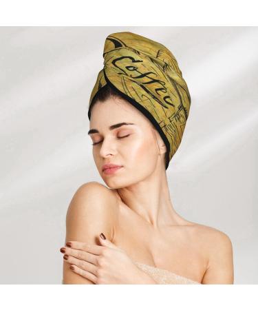 Coffee Vintage Microfiber Hair Towel - Soft Super Absorbent Quick Dry Wrap for Long Curly & Thick Hair - Buy Online on GoSupps.com