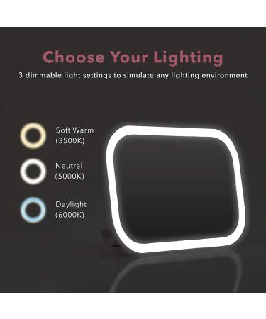 Fancii LED Car Visor Makeup Mirror - 3 Color Settings, Dimmable Touch Light, Adjustable Clip On Vanity Mirror - Built-in Kickstand - for All Cars (Juni) - Buy Online on GoSupps.com