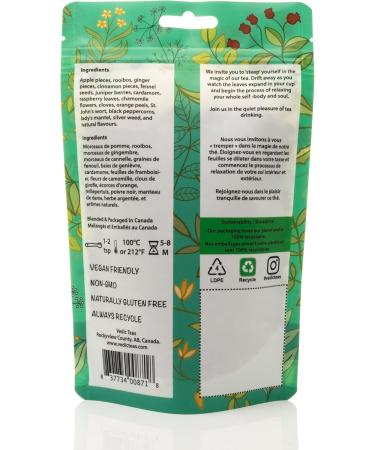Wellness Blend Herbal Tea By Vedic Teas With Rooibos Raspberry Leaves Chamomile 100gm or 3.5oz - Buy Online on GoSupps.com
