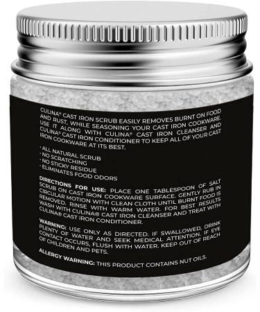Culina Cast Iron Cleaning Scrub | Rust Removal & Seasoning Care | 100% Natural Formula | Skillets, Pans, Cookware - Buy Online on GoSupps.com