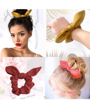 Soft Bow Cotton Hair Scrunchies for Women & Girls - 6 Colors - Great for Thick Hair - Buy Online on GoSupps.com