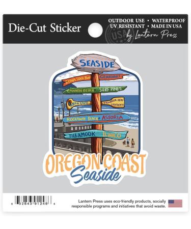 Seaside Oregon Destination Signpost Die Cut Sticker - Waterproof Vinyl Decal 1-3 inches for Cars, Water Bottles, Laptops, Coolers - Buy Online on GoSupps.com