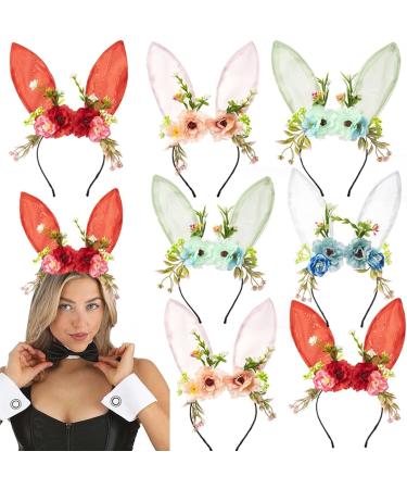 amangul Flower Headbands with t Ears Flower Crown For Wedding Party Supply Floral Garlands Hair Wreath Floral Headbands(Pink) - Buy Online on GoSupps.com