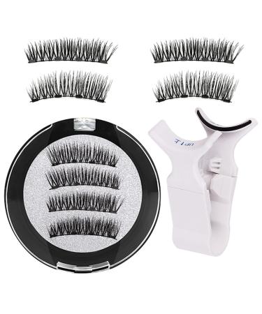 Bexdug Magnetic Eyelashes With Applicator Reusable Magnetic Lashes Kit Waterproof 1 Pair Natural Look Eyelashes No Glue Needed Easy To Wear & Eyelashes With Applicator For All-Day Comfort