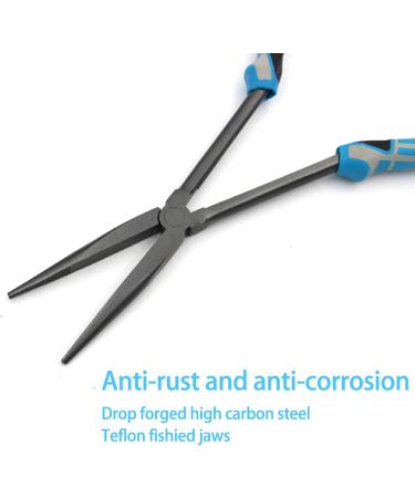 Premium 28cm Blue Needle Nose Fishing Pliers - XL Long Straight Pliers for Precision and Durability - Ideal for International Shipping - Buy Online on GoSupps.com