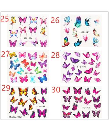 DIY Self-Adhesive Nail Decor Blue/Black Water Decals Transfer Nail stickers Butterfly-shape Nail Art(3) Style 03 - Buy Online on GoSupps.com