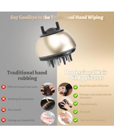 Buy 2-in-1 Hair Oil Applicator & Scalp Massage Brush - Gold 30ml for Hair Treatment & Essential Oils - Buy Online on GoSupps.com