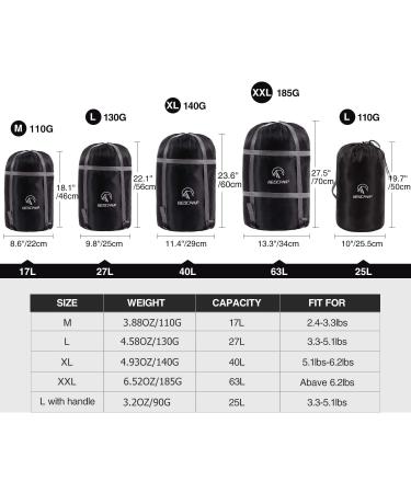 REDCAMP Sleeping Bag Compression Sack Black XL - 40L for Backpacking and Camping - Buy Online on GoSupps.com