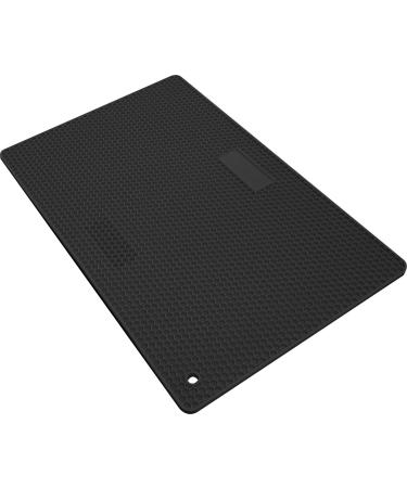 Vincent Heat Resistant Silicone Tool Mat For Styling and Barber Station | For Curling Irons Flat Irons Hot Styling Tools (Black)