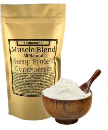 Hemp Protein Concentrate Powder, Raw Vegan, 100% Pure Unflavored, USA, Muscle Blend, 12 oz Pouch