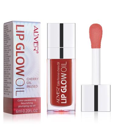 sefudun Lip Glow Oil-Moisturizing Lip Gloss -Hydrating Lip Glow Oil Long Lasting Waterproof Lip Tint Set Lip Stain(ROSE)