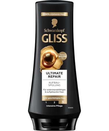 Gliss Ultimate Repair Conditioner (200 ml) with liquid keratin and pearl extract - Repairing treatment for extremely damaged hair - Buy Online on GoSupps.com
