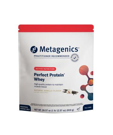 Metagenics Perfect Protein - Cross-Flow Micro-Filtered Whey Isolate & Hydrolyzed Whey - 20g Protein per Serving - Supports Muscle Recovery Energy & Metabolism - 30 Servings Vanilla 30 Servings (Pack of 1)