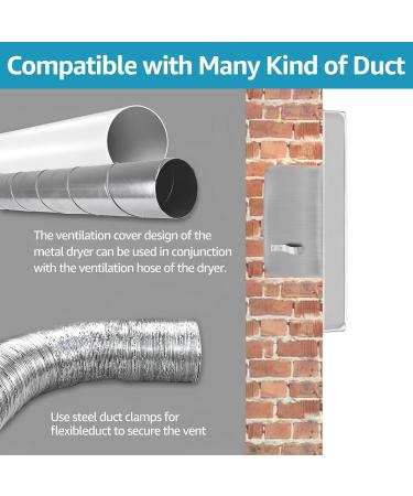 Dryer Vent Cover Stainless Steel Wall Exhaust Vent Cover with 4 Screws Weatherproof Exterior Wall Vent Cover Rustproof Dryer Vent Cover for Dryer and Extractors CA - Buy Online on GoSupps.com