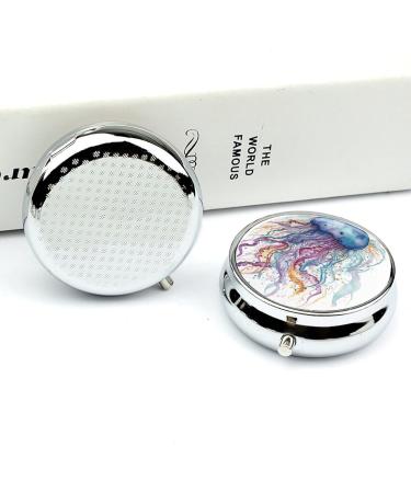 Travel Pill Box Organizer - 3 Compartment Watercolor Small Case for Purse & Pocket - Buy Online on GoSupps.com