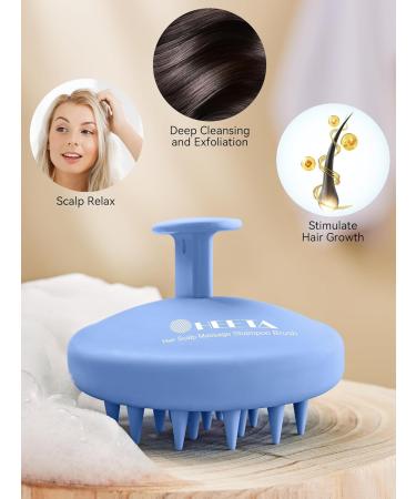 Heeta Scalp Massage Brush Silicone Hair Brush for Soft Bristle Massage | Shampoo Brush for Wet & Dry Hair - Blue - Buy Online on GoSupps.com