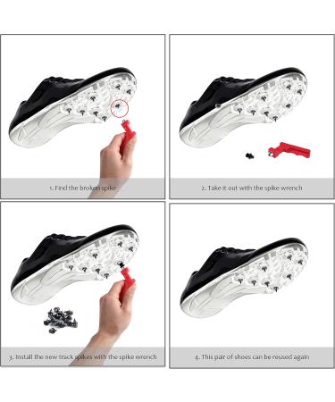 Julmelon 120pcs 1/4 Inch Stainless Steel Spikes for Athletics Cross-Country Golf Shoes - Replacement Spikes with Wrench - Buy Online on GoSupps.com