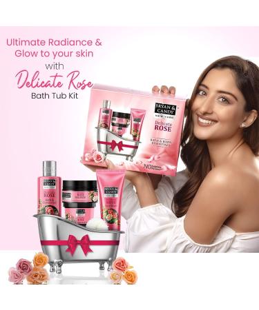 Delicate Rose Bath Set for Women - Spa Gift Baskets & Gift Sets | Perfect Women's Gift - Buy Online on GoSupps.com