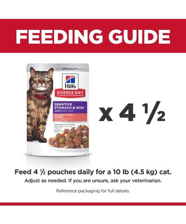 Hill's Science Diet Adult Sensitive Stomach & Skin Wet Cat Food Pouch - Salmon & Tuna - 2.8 oz (24 Pack) - Buy Online on GoSupps.com