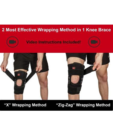 Hinged Knee Brace Support with Strap & Side Patella Stabilizers for Arthritis Meniscus Tear ACL MCL - XL Size - Buy Online on GoSupps.com