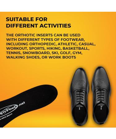 Happy Feet Orthotic Gel Inserts for Plantar Fasciitis - High Arch Support Shoe Insoles for Men & Women (Size M 7-8 / 8.5-10 - Buy Online on GoSupps.com