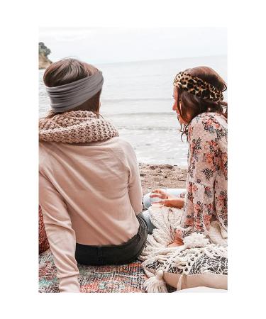 Women's African Boho Wide Turban Headbands - Set of 8 Black Elastic Knotted Head Wraps for Sport and Workout - Buy Online on GoSupps.com