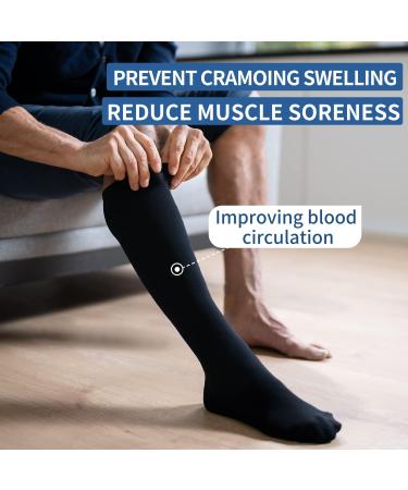 Laite Hebe Compression Socks - 4 Pairs for Women & Men - Best Support for Nurses, Running & Athletic - Black/White/Grey/Navy - Small/Medium - Buy Online on GoSupps.com