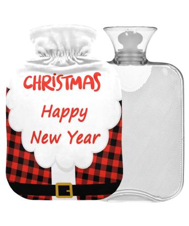 Naanle Santa Claus Heat bottle with cover Transparent hot water bottle 2l large hot hot water bottle for bed handfoots Warmer pain relief warmth and cold therapy winter