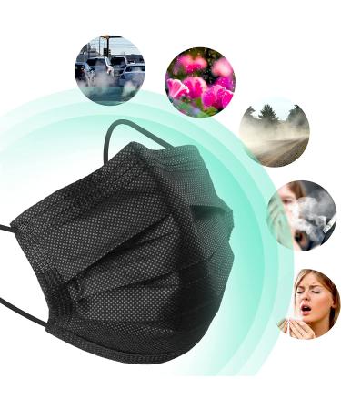 100 Pack Black Disposable Face Masks - 3 Ply Filter Protection | Healthcare & Safety - Buy Online on GoSupps.com