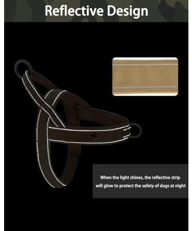 Eeyfarog No Pull Dog Harness for Small & Medium Dogs - Adjustable Reflective Safety Brown - Perfect Gear for Training & Comfort - Buy Online on GoSupps.com