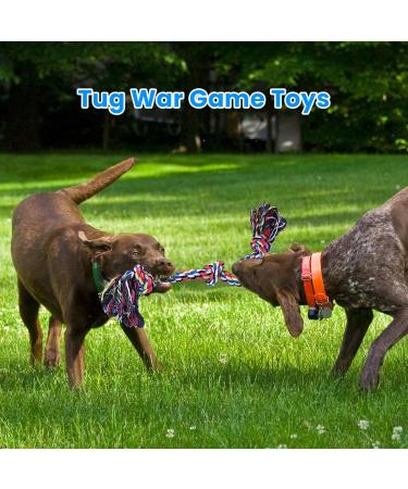 Feeko Large Dog Rope Toys 2 Pack - Heavy Duty XL Indestructible Chew Toy for Aggressive Chewers - Tug of War Dog Toy - Teeth Cleaning - 100% Cotton - Blue - Buy Online on GoSupps.com